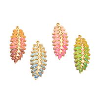 A Pack Of 3 Simple Style Leaves Stainless Steel Enamel Pendant Jewelry Accessories main image 2