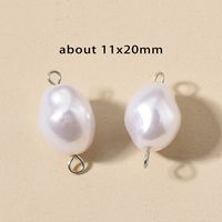 10 PCS/Package Stainless Steel Imitation Pearl Irregular Heart Shape Beads Baroque Style sku image 3