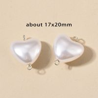 10 PCS/Package Stainless Steel Imitation Pearl Irregular Heart Shape Beads Baroque Style sku image 1