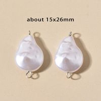 10 PCS/Package Stainless Steel Imitation Pearl Irregular Heart Shape Beads Baroque Style sku image 7