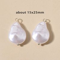 10 PCS/Package Stainless Steel Imitation Pearl Irregular Heart Shape Beads Baroque Style sku image 8