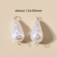 10 PCS/Package Stainless Steel Imitation Pearl Irregular Heart Shape Beads Baroque Style sku image 9