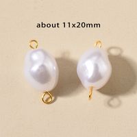 10 PCS/Package Stainless Steel Imitation Pearl Irregular Heart Shape Beads Baroque Style sku image 15