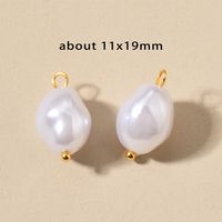10 PCS/Package Stainless Steel Imitation Pearl Irregular Heart Shape Beads Baroque Style sku image 16