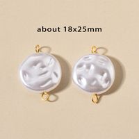 10 PCS/Package Stainless Steel Imitation Pearl Irregular Heart Shape Beads Baroque Style sku image 17