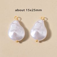 10 PCS/Package Stainless Steel Imitation Pearl Irregular Heart Shape Beads Baroque Style sku image 20