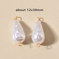 10 PCS/Package Stainless Steel Imitation Pearl Irregular Heart Shape Beads Baroque Style sku image 21