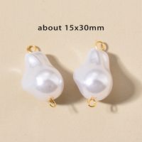 10 PCS/Package Stainless Steel Imitation Pearl Irregular Heart Shape Beads Baroque Style sku image 23