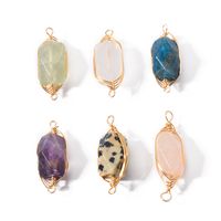 5 Pcs/package Simple Style Geometric Natural Stone Plating Pendant Jewelry Accessories main image 5