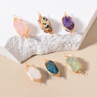 5 Pcs/package Simple Style Geometric Natural Stone Plating Pendant Jewelry Accessories main image 1