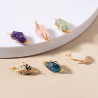 5 Pcs/package Simple Style Geometric Natural Stone Plating Pendant Jewelry Accessories main image 3