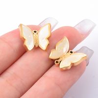 5 Pcs/package Sweet Butterfly Stainless Steel Plating Pendant Jewelry Accessories main image 5