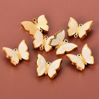 5 Pcs/package Sweet Butterfly Stainless Steel Plating Pendant Jewelry Accessories main image 3