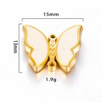 5 Pcs/package Sweet Butterfly Stainless Steel Plating Pendant Jewelry Accessories sku image 1