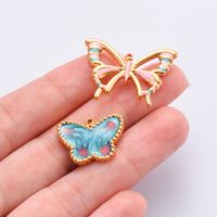 A Pack Of 3 Simple Style Butterfly Stainless Steel Enamel Pendant Jewelry Accessories main image 5