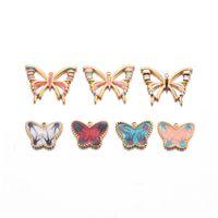 A Pack Of 3 Simple Style Butterfly Stainless Steel Enamel Pendant Jewelry Accessories main image 4