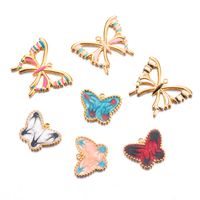 Un Pack De 3 Style Simple Papillon Acier Inoxydable Émail Pendentif Bijoux Accessoires main image 6