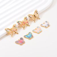 A Pack Of 3 Simple Style Butterfly Stainless Steel Enamel Pendant Jewelry Accessories main image 1