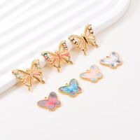 Un Pack De 3 Style Simple Papillon Acier Inoxydable Émail Pendentif Bijoux Accessoires main image 1