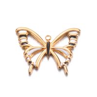 A Pack Of 3 Simple Style Butterfly Stainless Steel Enamel Pendant Jewelry Accessories sku image 5