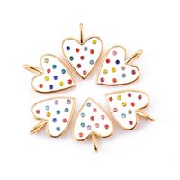 5 Pcs/package Simple Style Heart Shape Stainless Steel Enamel Inlay Pendant Jewelry Accessories main image 5