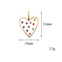 5 Pcs/package Simple Style Heart Shape Stainless Steel Enamel Inlay Pendant Jewelry Accessories sku image 1