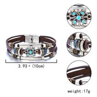 Retro Simple Style Flower Pu Leather Alloy Artificial Crystal Unisex Bracelets main image 3