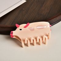 Women's Cute Cows Pig Acetic Acid Sheets Hair Claws main image 2