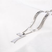 Hip-Hop Number 304 Stainless Steel Arylic Polishing Plating Men's Double Layer Necklaces main image 3