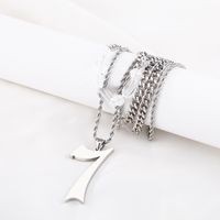Hip-Hop Number 304 Stainless Steel Arylic Polishing Plating Men's Double Layer Necklaces main image 5