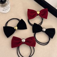 Women's Sweet Bow Knot Artificial Pearl Cloth Hair Tie main image 1