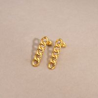1 Pair IG Style Simple Style Chain 201 Stainless Steel 18K Gold Plated Drop Earrings main image 6