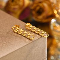 1 Pair IG Style Simple Style Chain 201 Stainless Steel 18K Gold Plated Drop Earrings main image 5