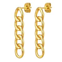 1 Pair IG Style Simple Style Chain 201 Stainless Steel 18K Gold Plated Drop Earrings main image 7