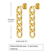 1 Pair IG Style Simple Style Chain 201 Stainless Steel 18K Gold Plated Drop Earrings sku image 1