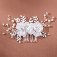 Women's Retro Handmade Flower Arylic Metal Flowers Acrylic Insert Comb main image 6