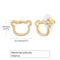 1 Pair Sweet Crown Bow Knot Plating Inlay Copper Alloy Artificial Pearls Zircon Ear Studs sku image 1