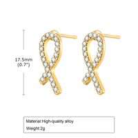 1 Pair Sweet Crown Bow Knot Plating Inlay Copper Alloy Artificial Pearls Zircon Ear Studs sku image 2