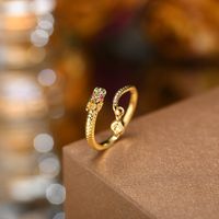 Kupfer Vergoldet Einfacher Stil Überzug Drachen Offener Ring main image 5