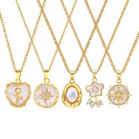 IG Style Sweet Hexagram Flower Copper Alloy Plating Inlay Shell Valentine'S Day Women's Pendant Necklace main image 1