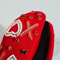 Women's Elegant Heart Shape Cloth Inlay Rhinestones Glass Drill Beads Hair Band main image 4