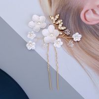 Women's Sweet Flower Imitation Pearl Soft Clay Plating Inlay Artificial Pearls Hairpin main image 4