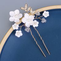 Women's Sweet Flower Imitation Pearl Soft Clay Plating Inlay Artificial Pearls Hairpin main image 3
