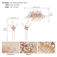 Women's Sweet Flower Imitation Pearl Rhinestone Metal Handmade Insert Comb sku image 1