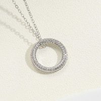 Copper 14K Gold Plated White Gold Plated Simple Style Circle Inlay Zircon Pendant Necklace main image 1