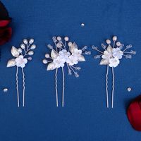 Women's Sweet Flower Artificial Crystal Artificial Pearl Soft Clay Handmade Hairpin main image 4