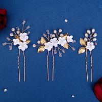 Women's Sweet Flower Artificial Crystal Artificial Pearl Soft Clay Handmade Hairpin main image 7