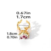 Baroque Style Vacation Flower Copper Plating Hollow Out Inlay Freshwater Pearl Zircon 18k Gold Plated Open Rings main image 2