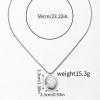 Stainless Steel Vintage Style Classic Style Square Oval Heart Shape Plating Pendant Necklace main image 2