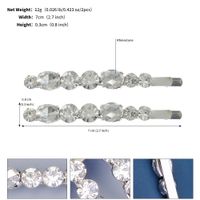 Women's Simple Style Round Solid Color Rhinestone Plating Hair Clip sku image 2